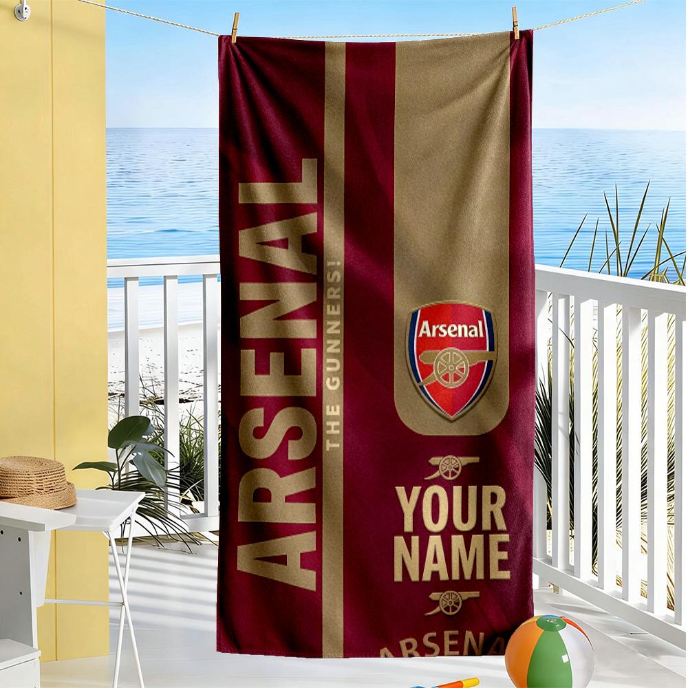 Arsenal F.c. Customized Name Beach Towel Super Soft & Absorbent Portable for SwimmingBeachCamping Travel Beach AccessoriesGym