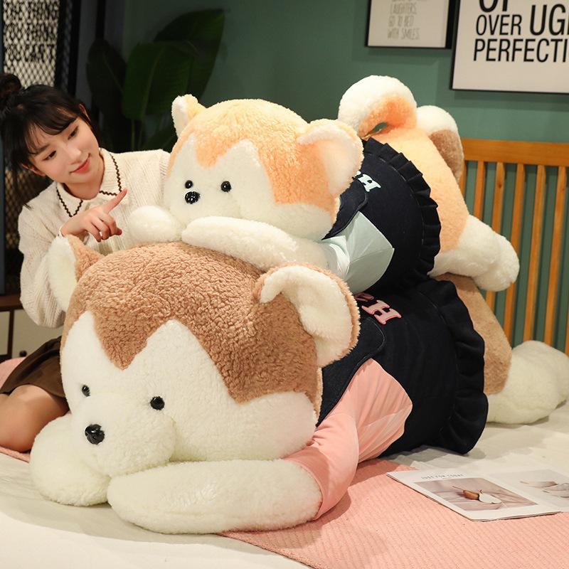 Large Couple Husky Doll Plush Toy Dog Doll Girl Sleeping Soothing Pillow Muppet Doll