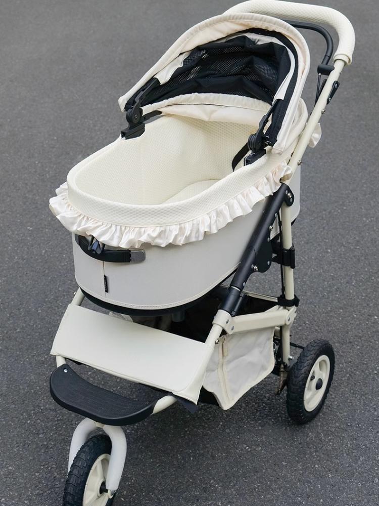 Pet Dog Stroller Edge Cover--Cool Feeling Fabric,Edition Pet Comforter - Stroller Cover, Lace Design Washable, For Large Stoller