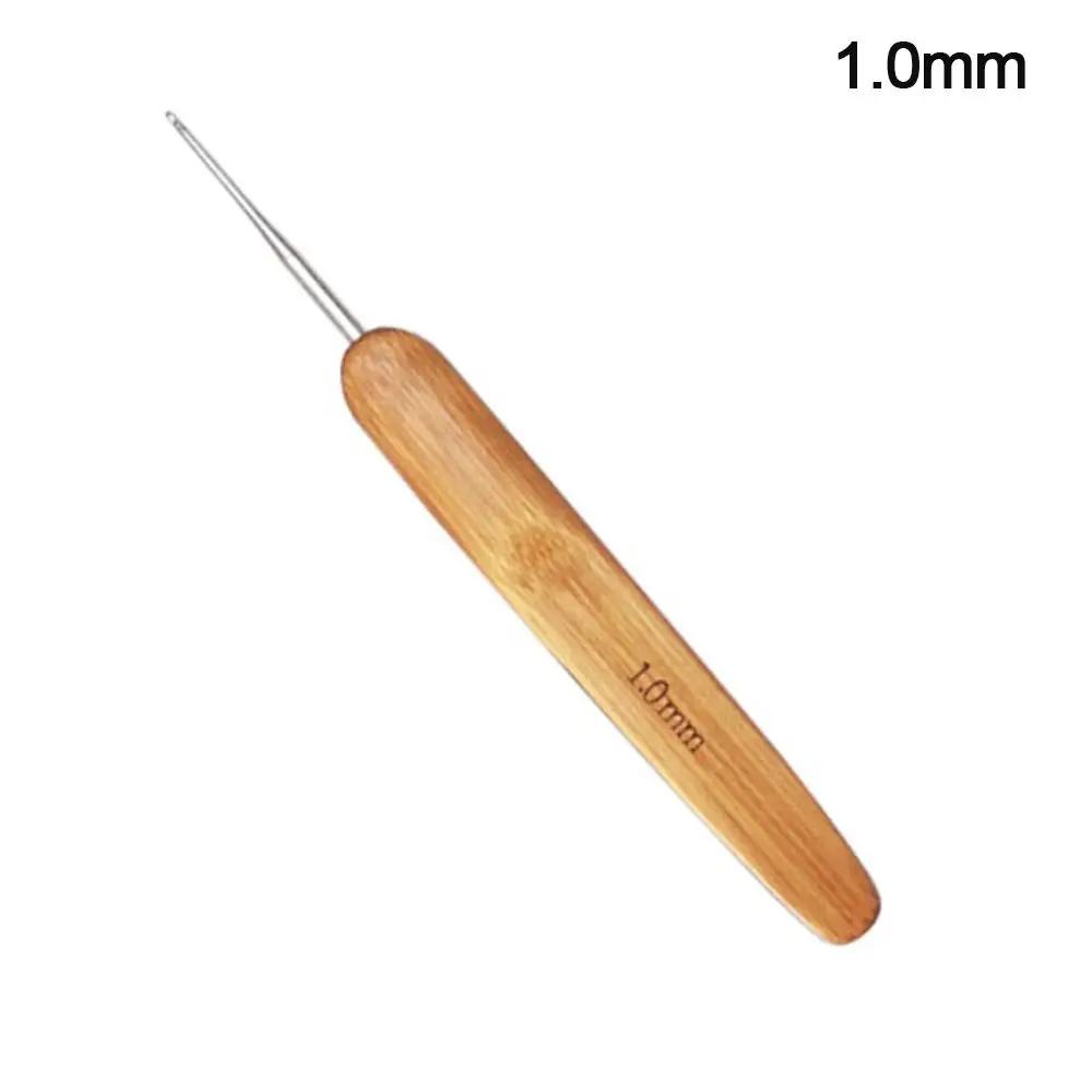 Small Size Crochet Hooks Long Bamboo Wooden Crochet Knitting Needles Crocheting Needles Yarn Weave Handle DIY Sewing Accessories