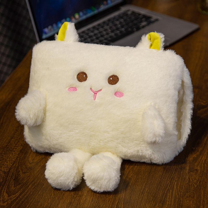 Pătură Pernă de Mână cu Dublu Scop Student Drăguț Animal Mic Husă de Încălzit Mâinile Poate Interveni în Perna Perna pentru Pauza de Prânz la Birou