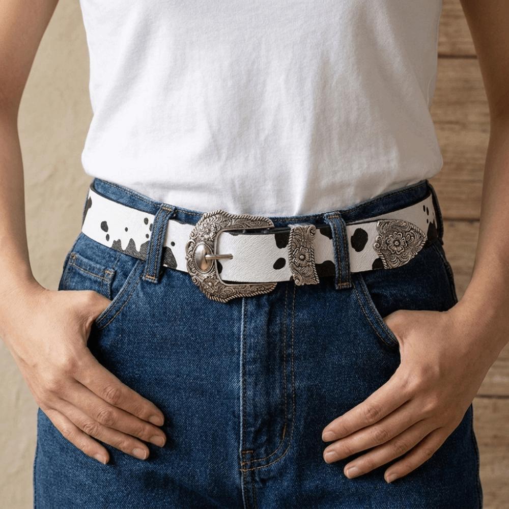 PU-Leder Westernstil Gürtel Y2K Damen Taillengürtel All-Match Bedruckte Gürtel Dekorative Jeans