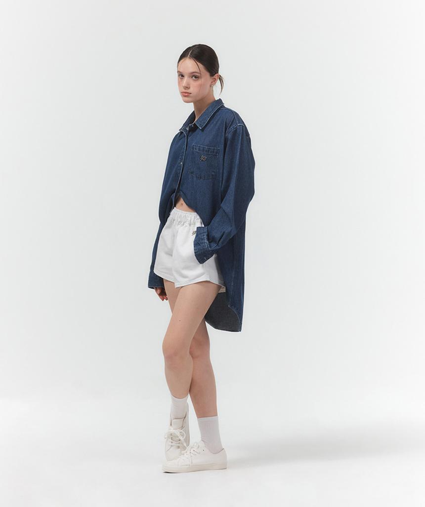 Potipo [W] Oversized Linen Denim Shirt Dress