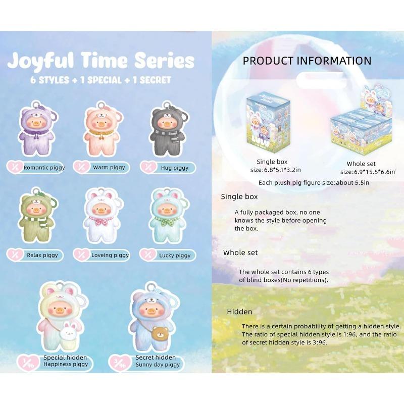 Lulu The Piggy Pig Vintage Bunny Bear Joyful Time Series Blind Box Figures 1PC Plush Cute Collectible Toys Kawaii Birthday Gifts