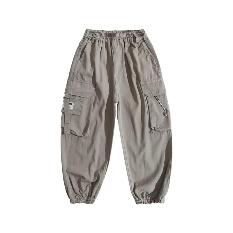 Boys' Summer Ice Silk Overalls Ruan Handsome 2025 Summer Children's Thin Pants Ankle-Tied Middle and Big Children Anti Mosquito Pants