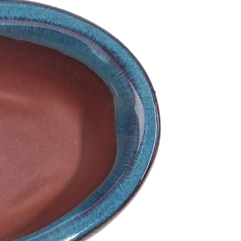 Chinese Bonsai Flowerpot with Holes Mini Ceramic Bonsai Succulent Plants Pot Planter for Home Garden Decor