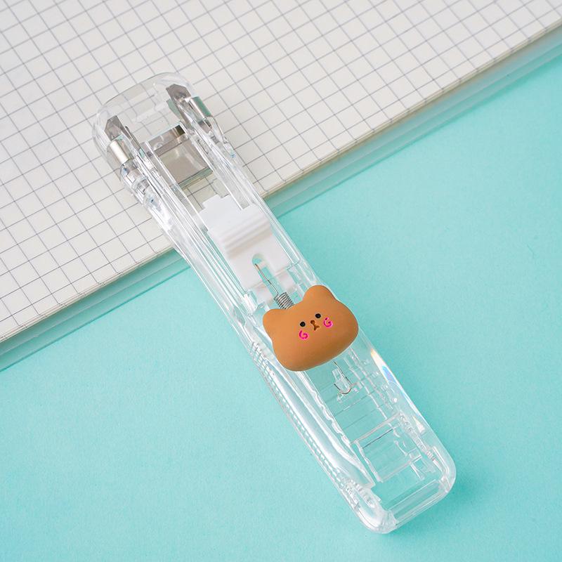 Cartoon Transparent Traceless File Binder Clip for Office Data Organization and Creative Learning