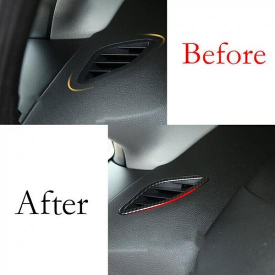 ABS Carbon Fiber Dashboard Side Outlet Vent Trim For BMW 2 Series Touring 15-19