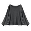 Petite Asymmetrical Off-Shoulder Batwing Sleeve Cropped Top for Women - Spring 2026 Arrival