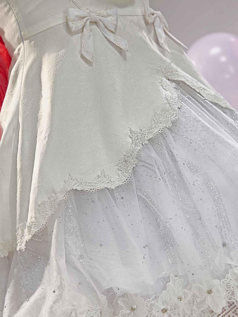 Adult Anime Game Goddess Angel Maid Cute Adorable Moe Cool Costume Cosplay Fancy Dress Transformation Outfit Set White [Miccostumes] Women's One-Piece