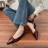 Pointed single shoes women's bow high-end French high heels women's thin heels outer wear empty women's shoes 2025 spring women's