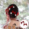 Pompoms Hair Clip for New Year Barrette Sweet Christmas Flat Clip Hairpin Christmas Elegant Hair Clip for Bunches