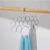 Stainless Steel Scarf Hanger 18 Loop Over Rod Tie Belt Organizer Closet Storage Solution Snag-Free Accessory Holder