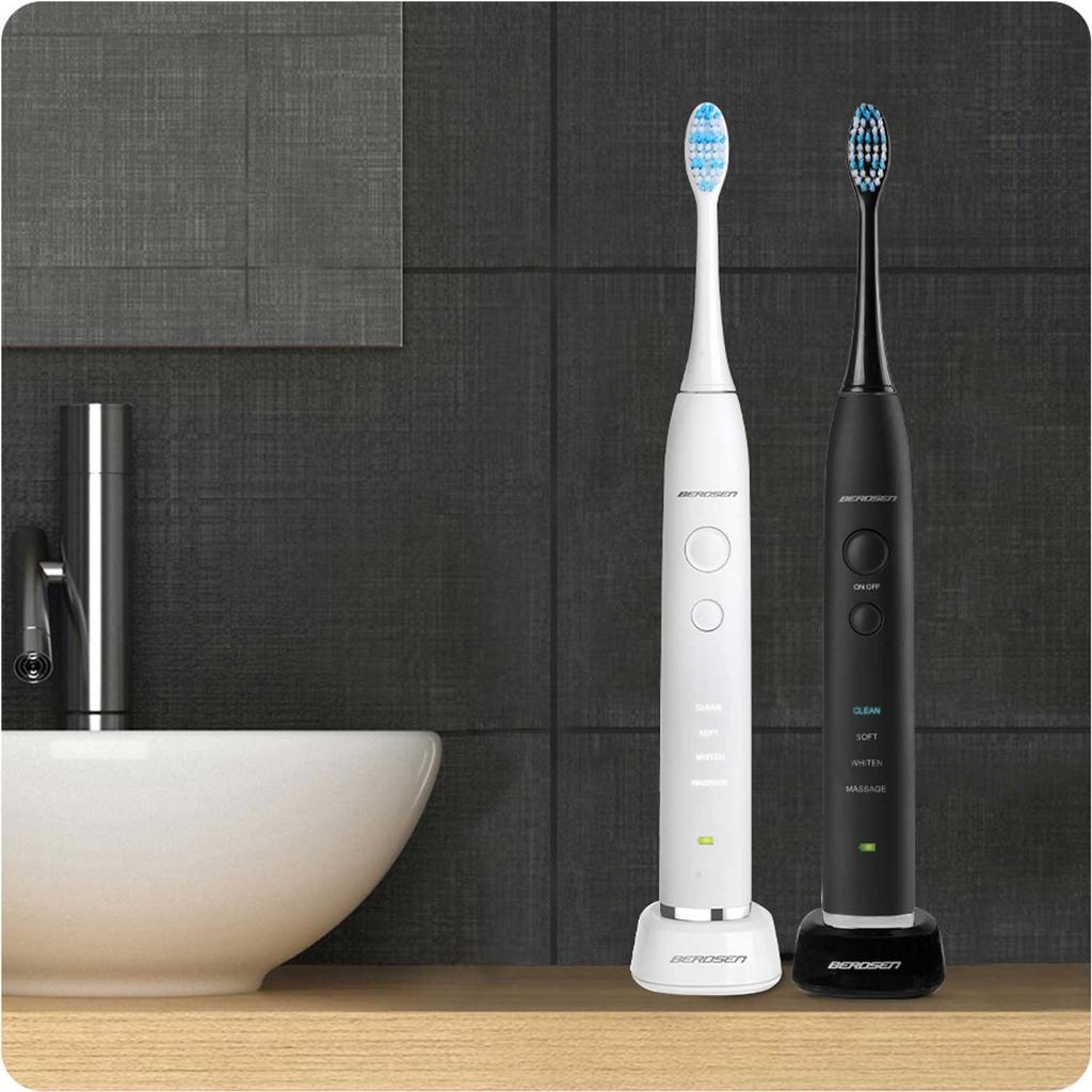 Sonica B3 White And Black Sonic Toothbrush Set