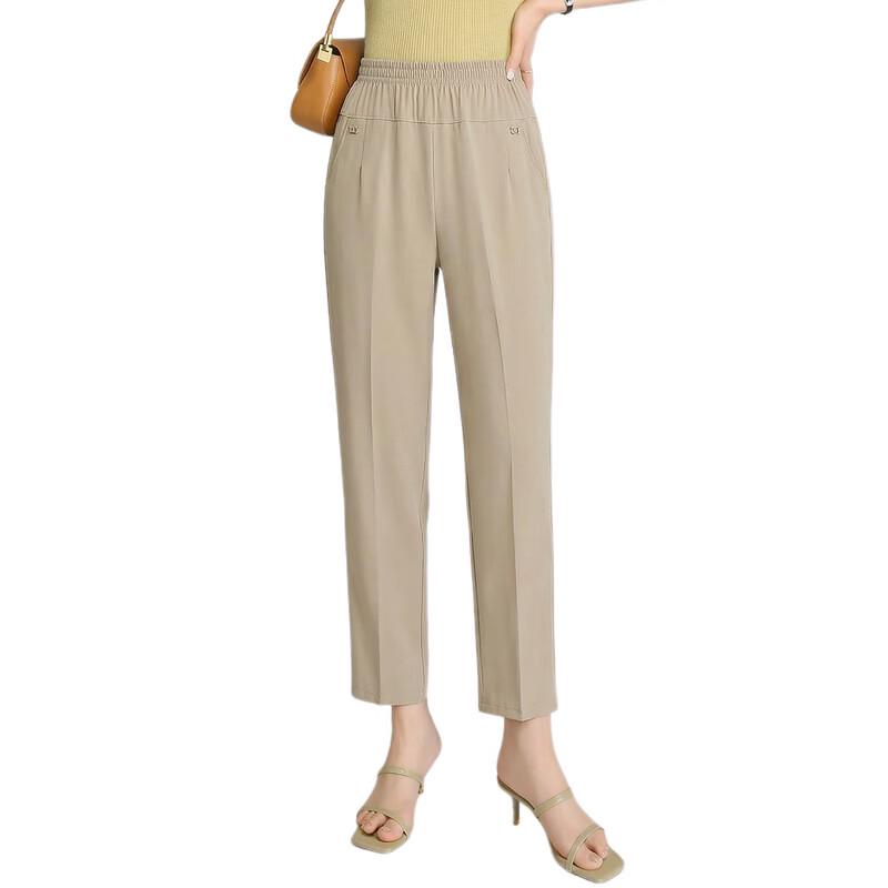 LangSha Women's Summer Loose Straight-Leg Cropped Pants