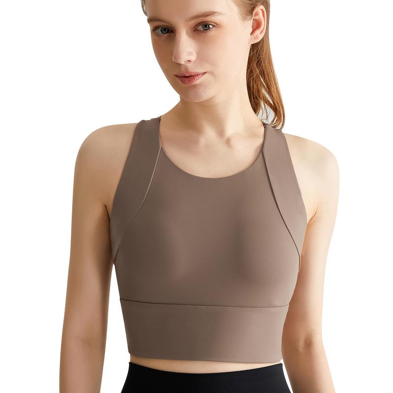 Shockproof Breathable Back Fitness Top With Bra Pads Sports Underwear For Women