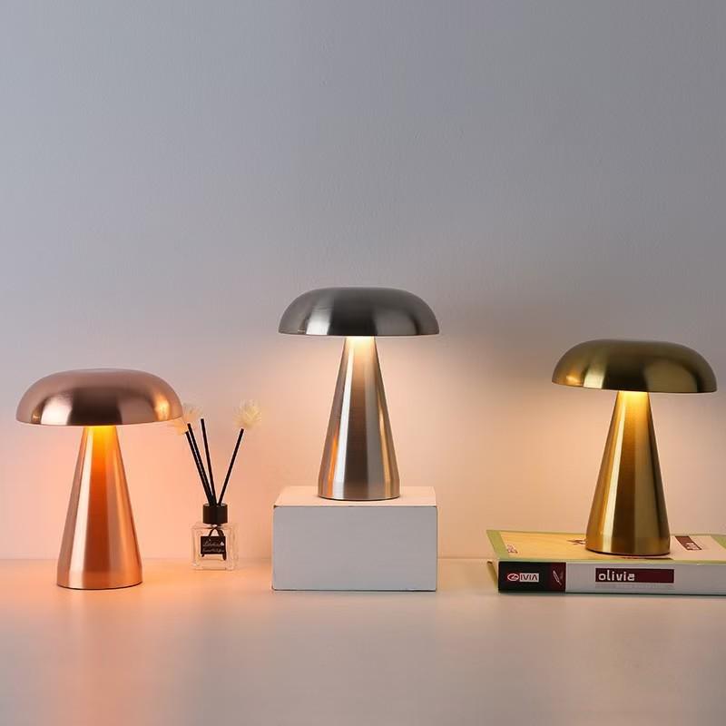 Danish Mushroom Lamp - Touch Bedside Night Light and Decorative Desk Lamp for Bars and Restaurants.