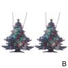 2D Christmas Tree Ornament Sun Catchers Stained Glass Stained Glass Effect Holiday Ornament Collectible Home Xmas Decoration