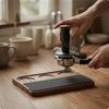 Wooden Espresso Pressing Station Universal Fit 51-58mm Built-in Storage Coffee Tamper Portafilter