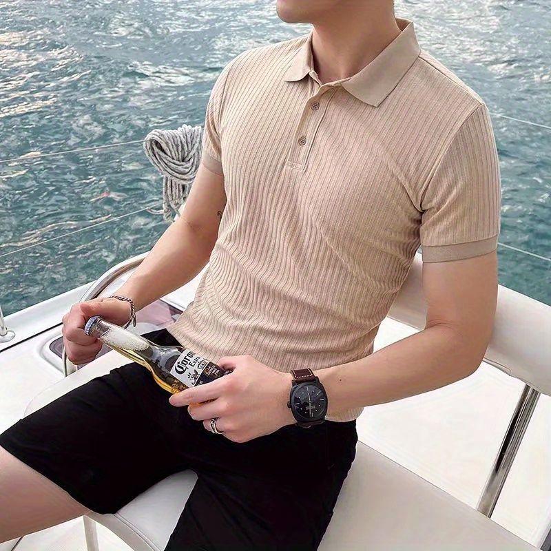 2023 Men's Slim Fit Short Sleeve Polo Shirt – Business Casual Fashion