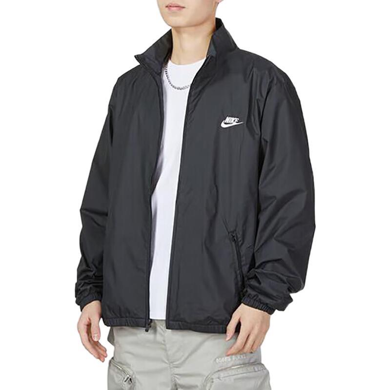 Nike Club Jackets Men's Black Stand Collar Moderate Other (Unisex) Jackets DX0673 010