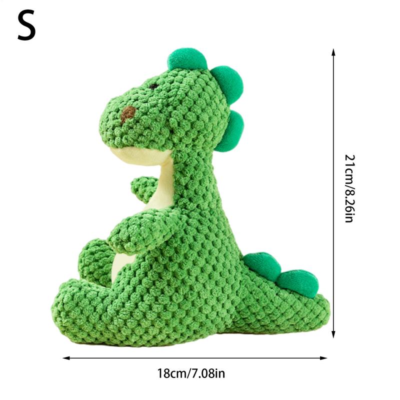 Dog Squeak Toys Plush Dinosaur Puppy Companion Dog Teething Toy For Aggressive Chewer Puppy Training Boredom Release Indoor