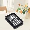 5Pcs Portable Stainless Steel Flatware Reusable Tableware Lightweight Backpacking Cutlery Dinnerware