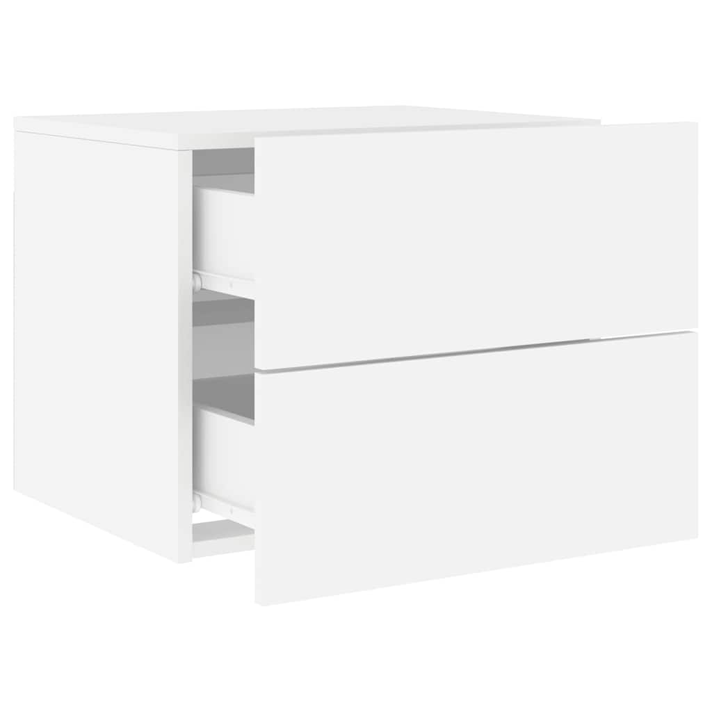 Vidaxl Comodino Sospeso con Illuminazione a LED, Bianco
