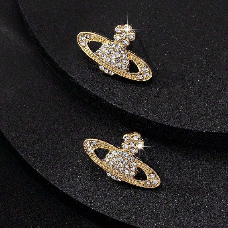 1 Pair Fashionable Creative Personalized Rhinestone Skull, Flower & Planet Stud Earrings For Ladies, Stylish For Daily Commuting And Versatile Wear