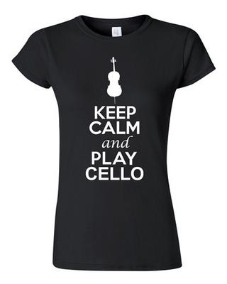 City Shirts Junior Mantieni la Calma e Suona il Violoncello Amante della Musica a Corda DT Maglietta Tee Maglietta Unisex