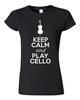 City Shirts Junior Keep Calm And Play Cello String Music Lover DT T-Shirt Tee Unisex T-Shirt