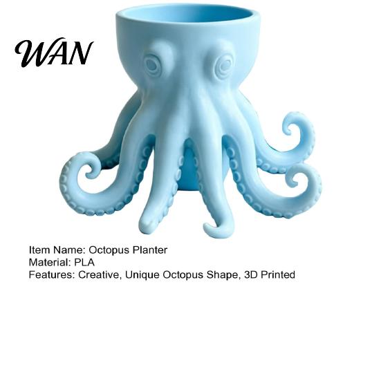 Octopus Vase 3D Printed Planter Nautical Tentacle Flower Pot for Watertight Desk Home Decor Ocean Animal Small Plants Creative