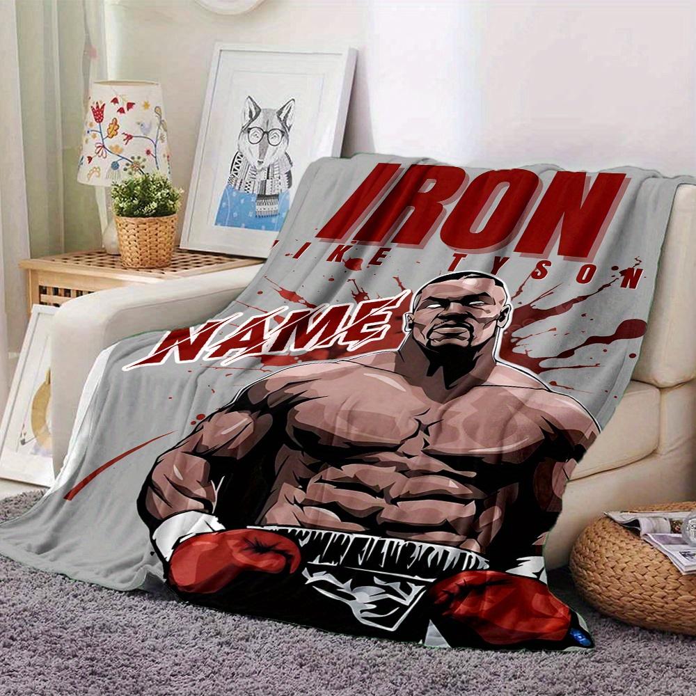 Iron Mike Tyson Boxing Fighter Four Seasons Blanket Customized With Your Name Lightweight And Warm Perfect Gift For Home Office Camping Sofa Travel