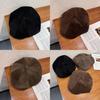 Color Corduroy Solid Beret Cap With Sun Protection Warmth For Adult Fashion Gift