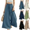 Women Loose Wide Leg Pants Elastic Waist Drawstring Trousers Casual Vacation Straight Leg Palazzo Pants