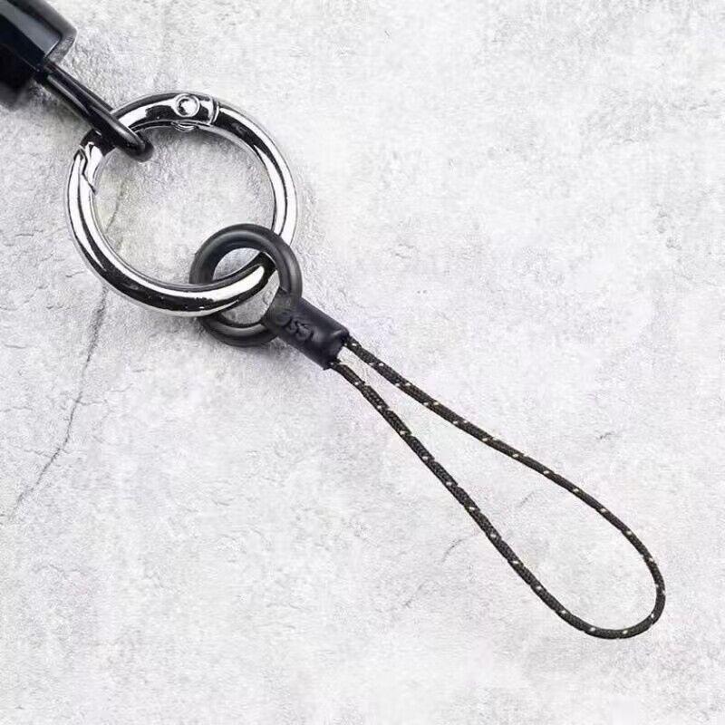 Black Universal DIY Mobile Phone Lanyard with Buckle for Jewelry and Case Accessories