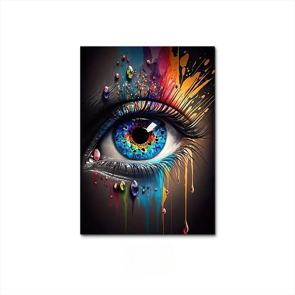 Classic Abstract Wall Art , Eye Features Mural, HD Canvas Print Poster for Home Living Room Bedroom Office Decoration