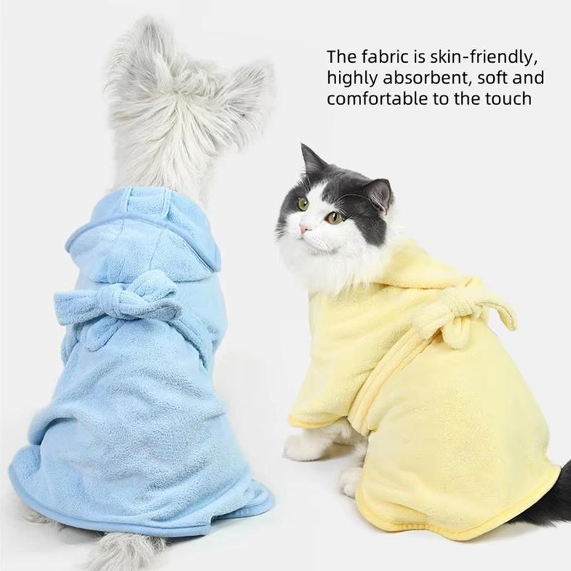 1PC Pet Towels Comfortable Bathrobes Wearable Bath Towel Pet Supplies Cute Quickdry Fabric All-Season Multi-color