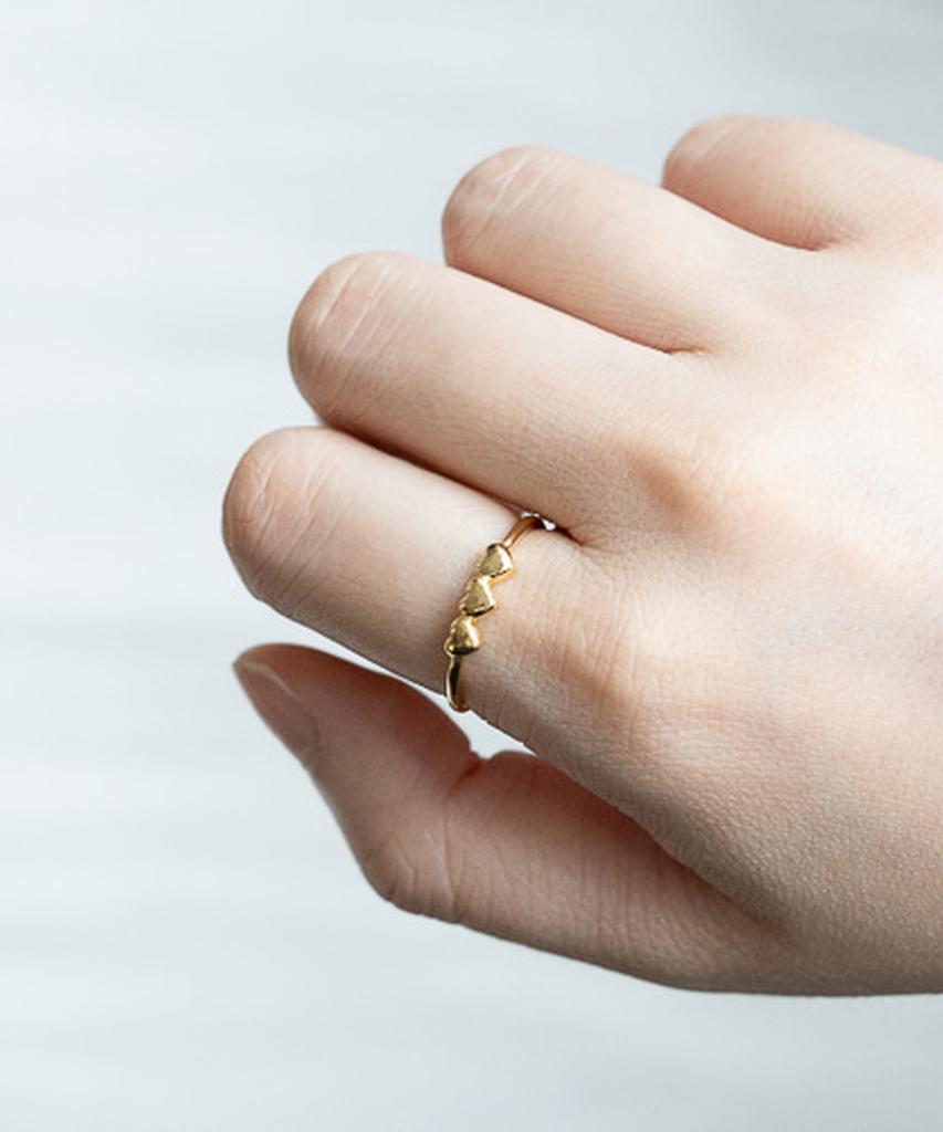 Alleun Silver 925 Heart Layered Silver Rings Friendship