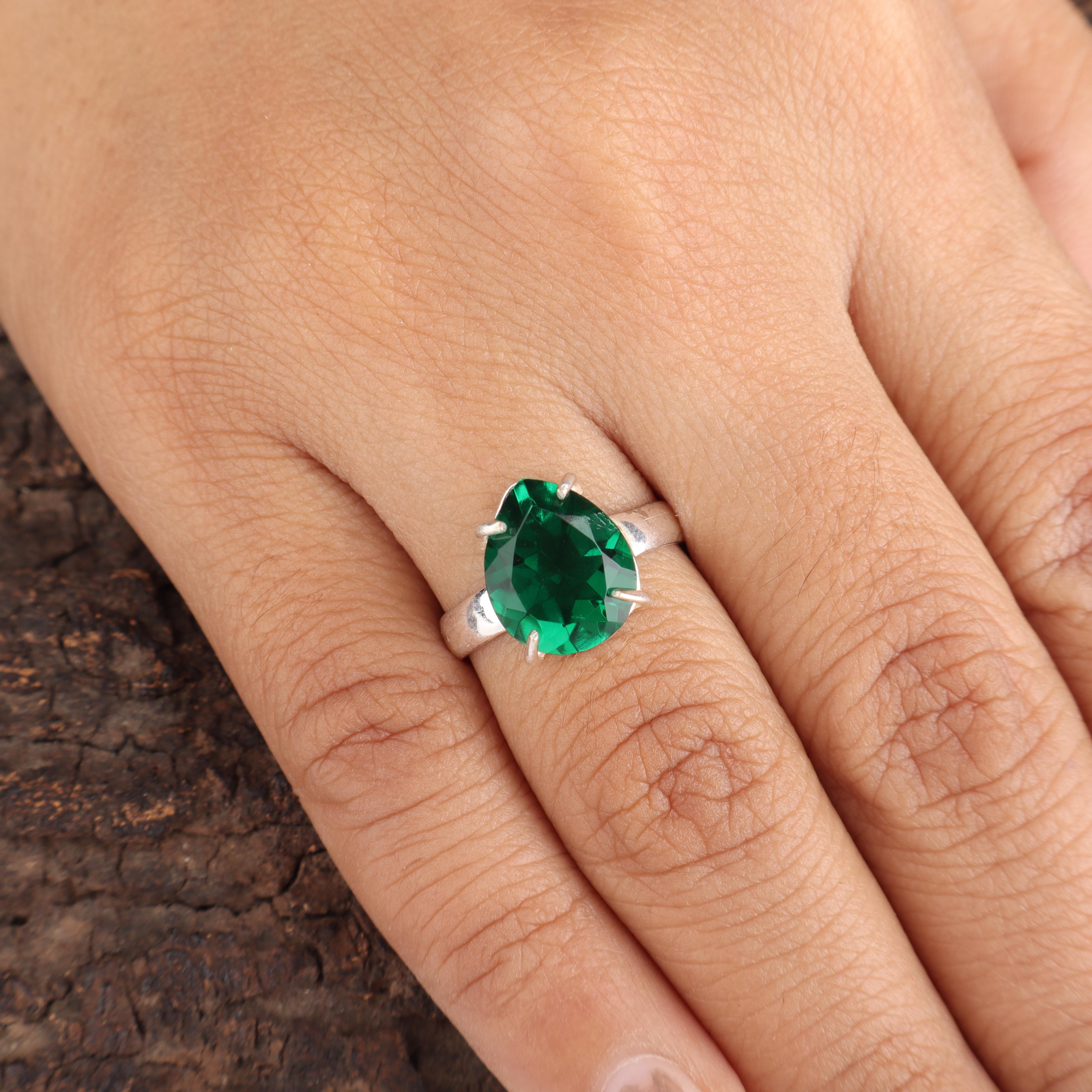 

Chrome Diopside Gemstone 925 Sterling Silver Handcrafted Designer Ring For Wedding Gift RR-81-7 13