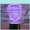 Arsenal 3d Anime Luz Noturna Lâmpada de Mesa LED Com Controle Tátil Para Fãs de Futebol Presente