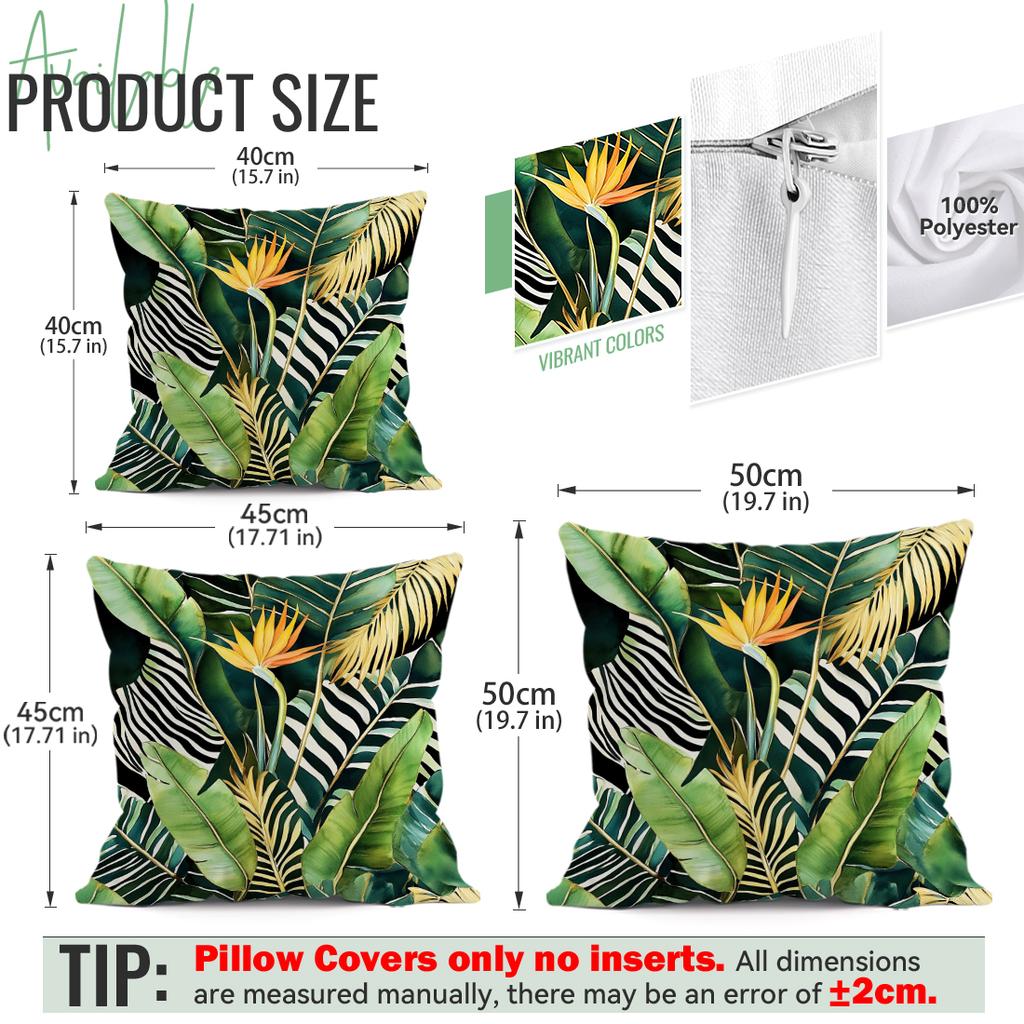 Tropical Plant Leaves Pillowcase Printed Polyester 40/45/50Cm Throw Pillowcover Decorative Sofa Cushion Pillowslip Home Decor