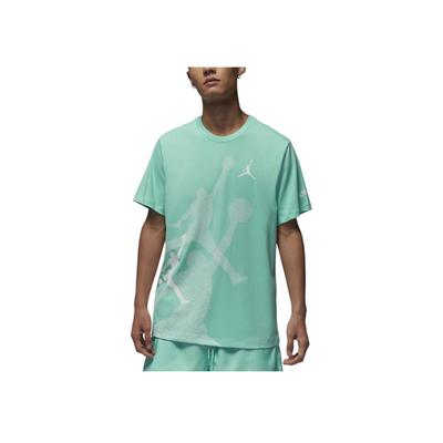 Modisches Bequemes Bedrucktes Kurzarm Regular T-Shirt Herren Tops Smaragdgrün FN6026-349