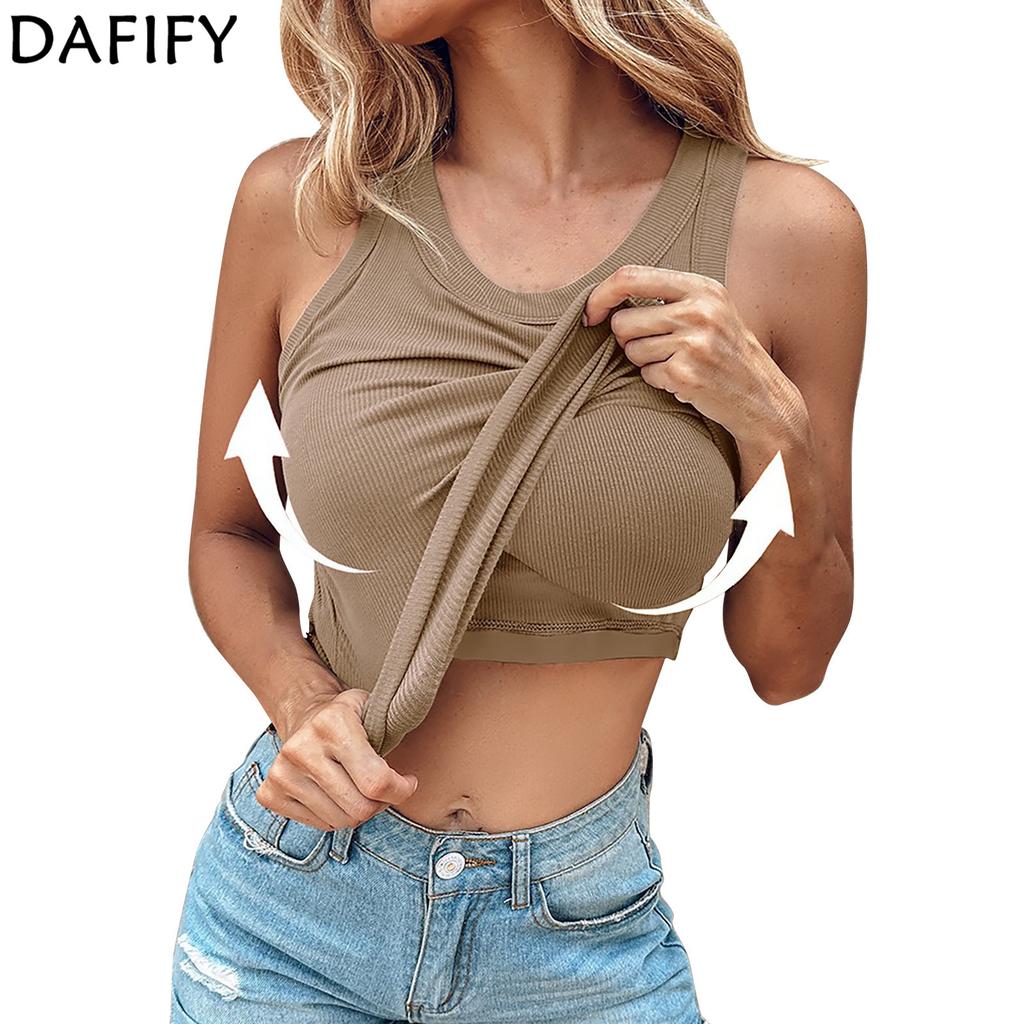 DAFIFY Damenmode Casual Sommer Frühling Einfarbig Druck Ärmellose Hosenträger Blusen & Hemden