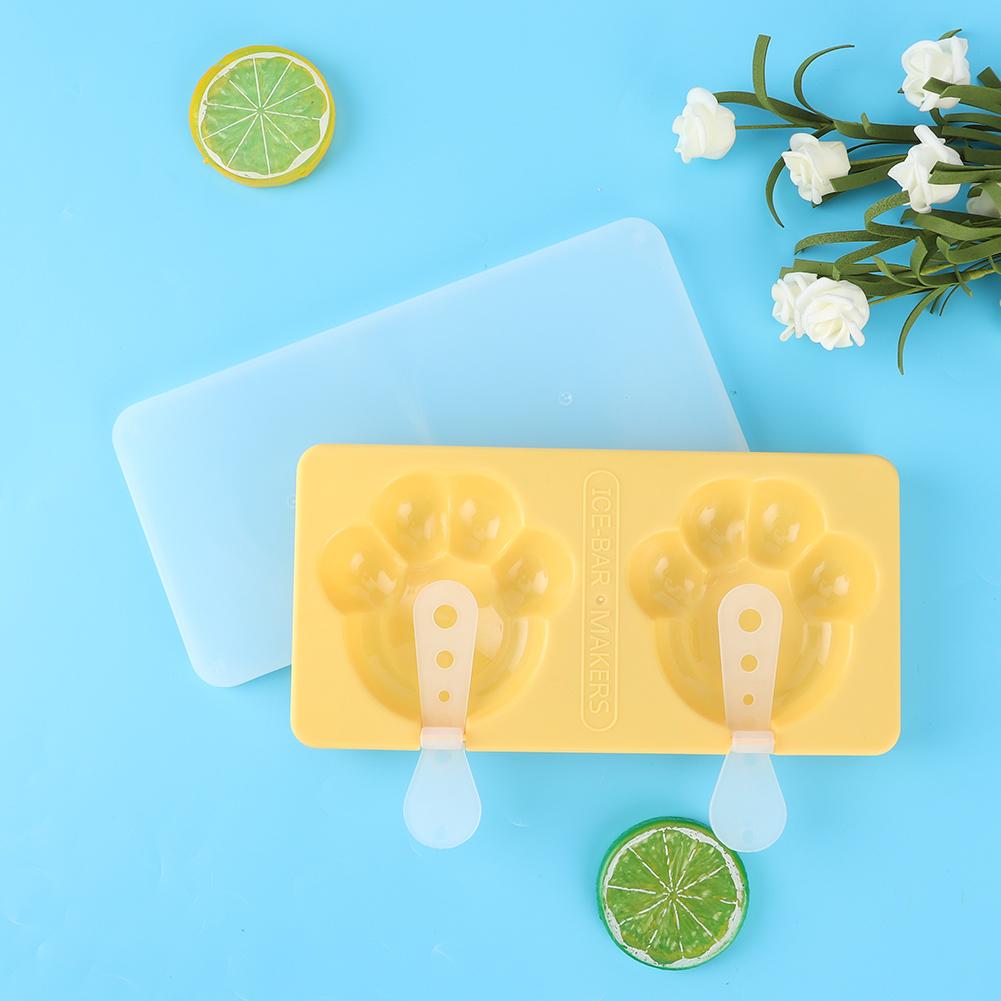 DIY Ice Cream Mold Maker Cake Chocolate Moulds with Sticks for Toddler Kid Adult Kitchen ToolYellow