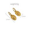 Titanium Steel Earrings Oval Inlaid Pearl Texture Earrings Earrings Retro High-End Girls