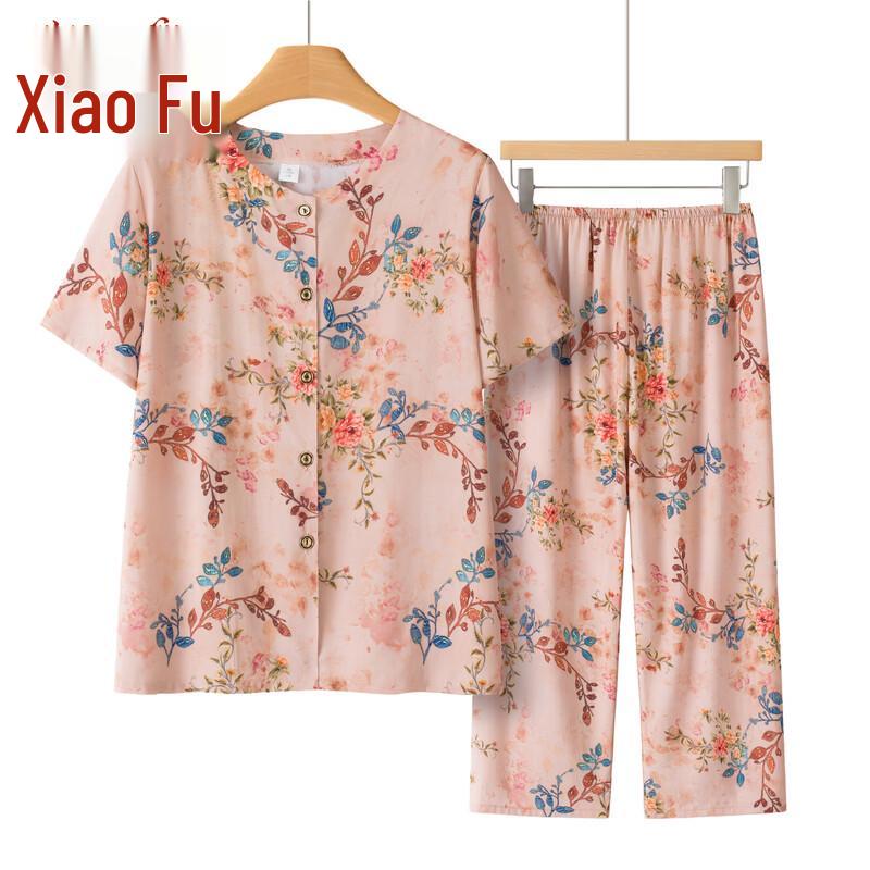 Elderly Women's Loose Summer Two-Piece Set
