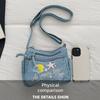 Borsa a tracolla in denim lavato casual