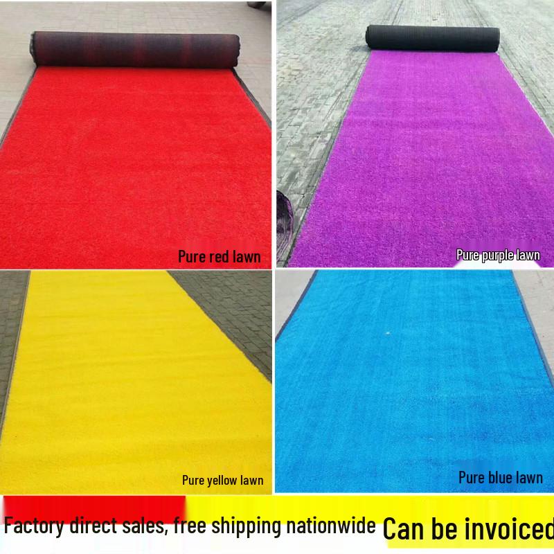 Kolorowy Sztuczny Trawnik Matowy - Czerwony, Niebieski, Fioletowy, Żółty do Dekoracji Zewnętrznej