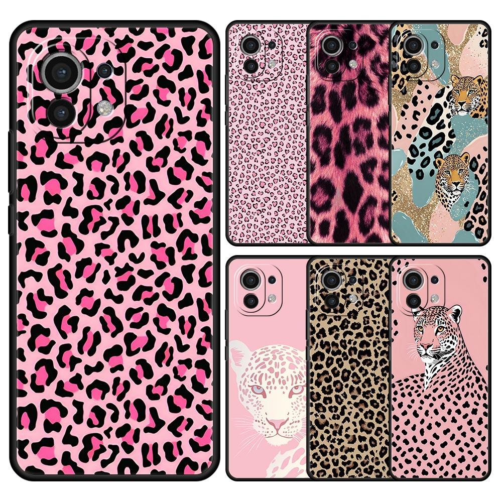 Handyhülle für Xiaomi Mi 15 14 13 12 11 Lite 14T 13T 12T 11T Pro Poco X7 X6 X5 X3 Pro F6 F5 F4 Hülle Rosa Leopardenmuster